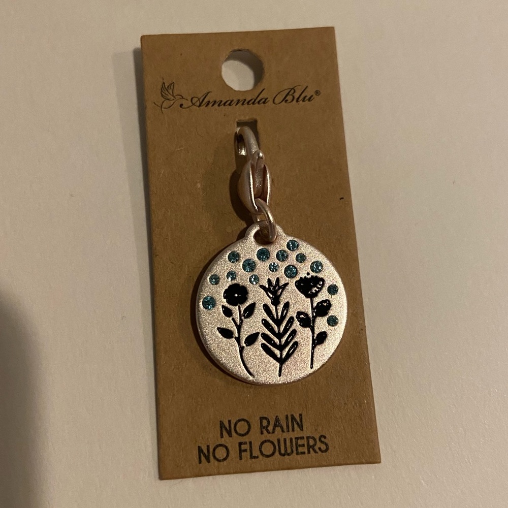 Rainy Silver Two Sided Charm